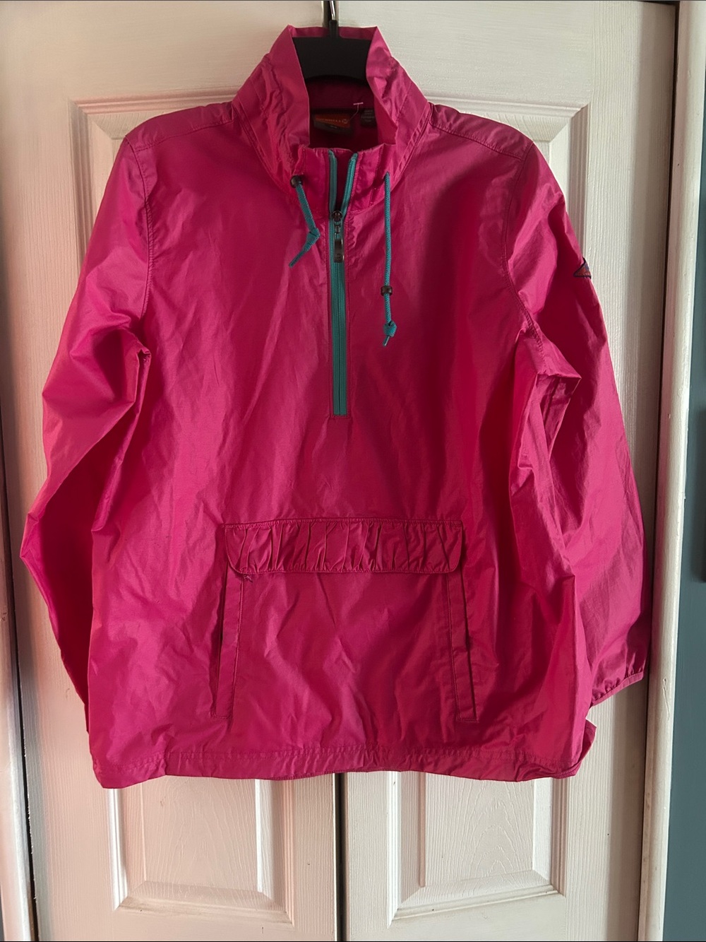 Merrell Pink Pullover Utility Jacket with Teal Trim
